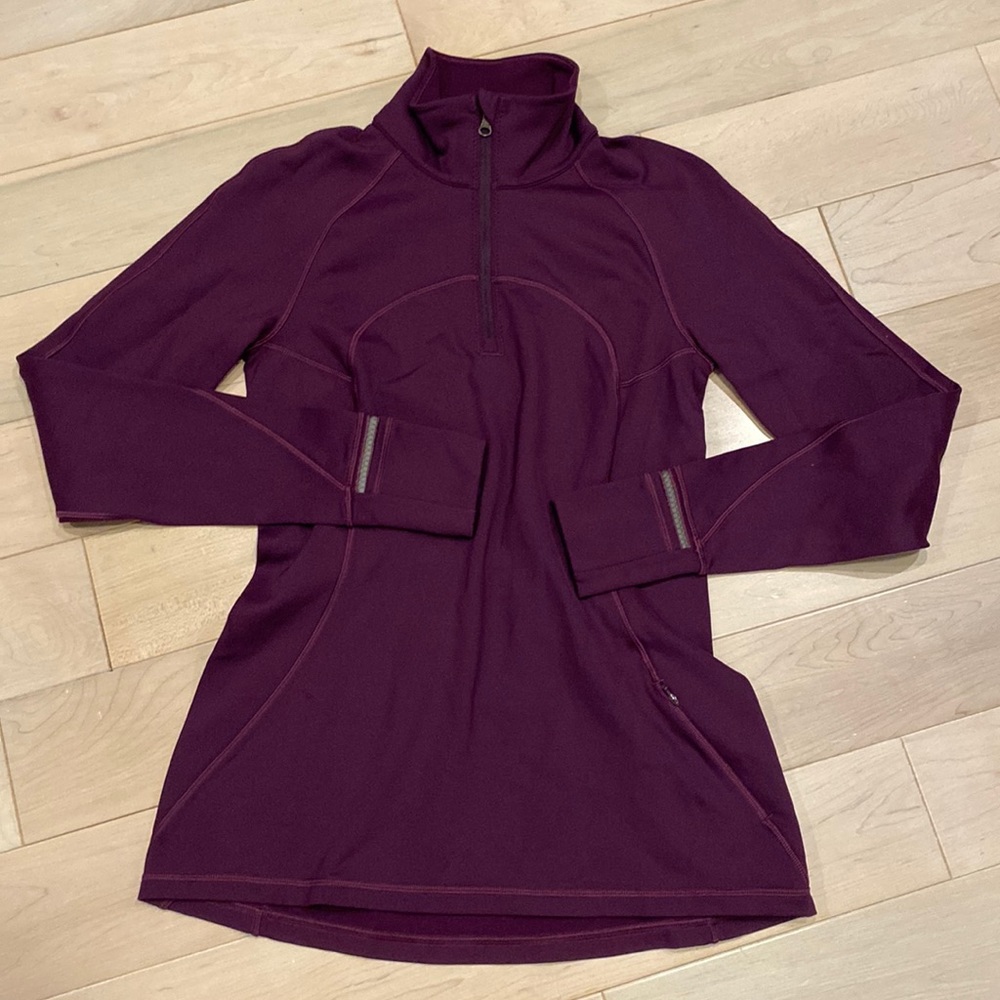 Lululemom beautiful soft stretch burgundy half zip pullover jacket